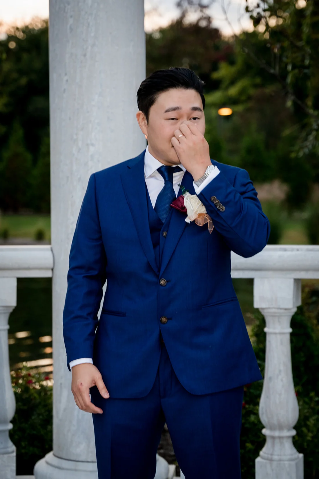 Groom overcome with emotion on his wedding day