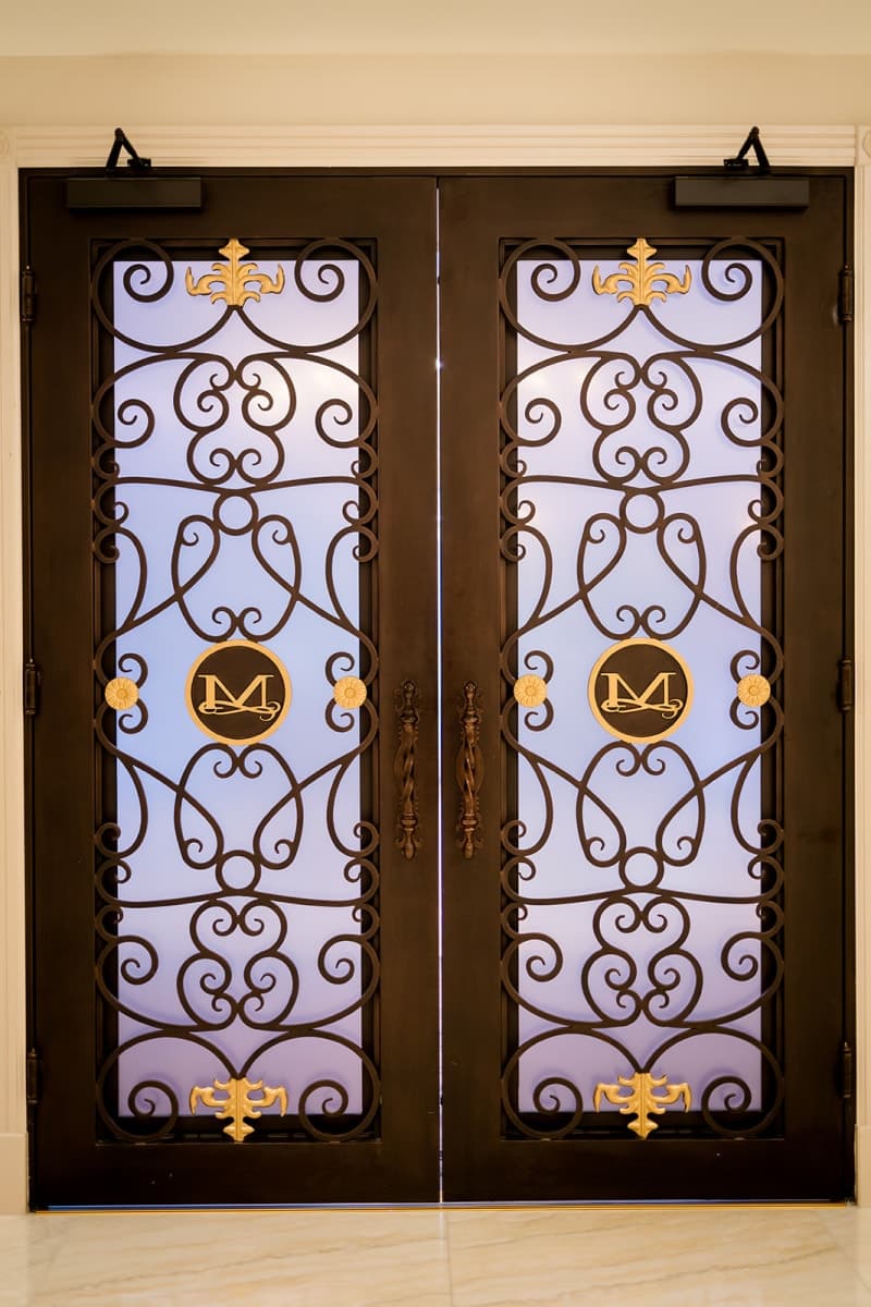 Bride and groom evening portrait